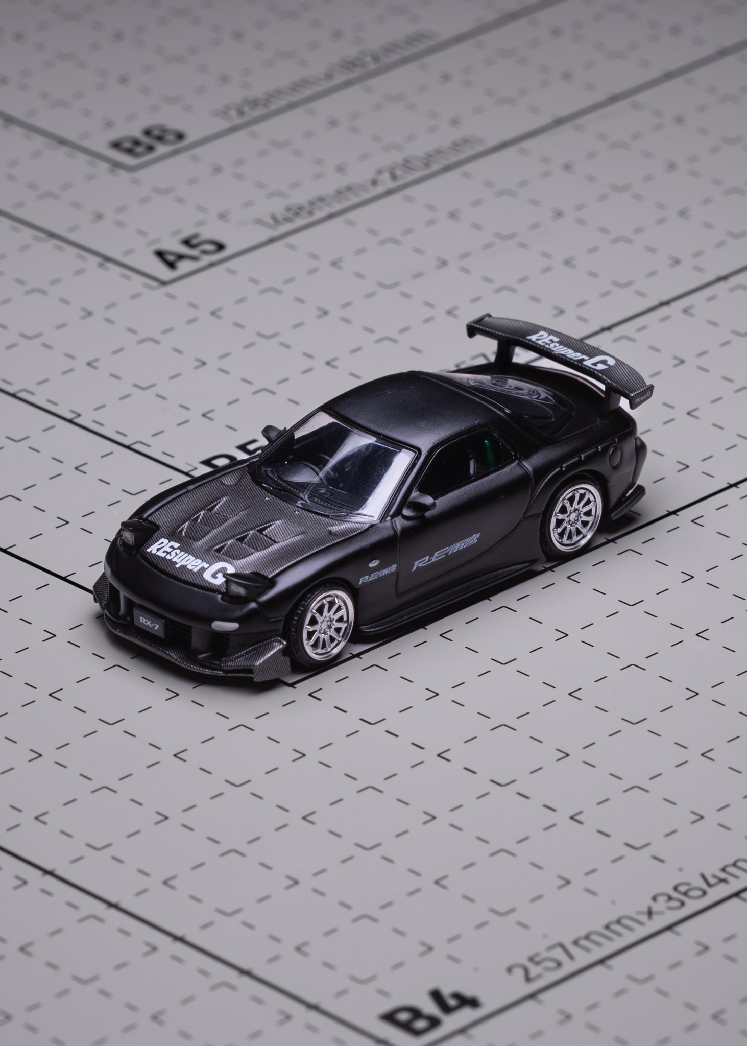 MAZDA RX7 RE-AMEMIYA - GUN METAL - POP RACE