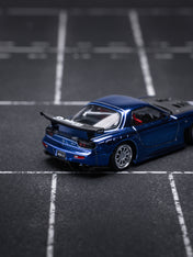 POP Race 1:64 MAZDA RX7 RE-AMEMIYA WIDEBODY - BLUE CHRO