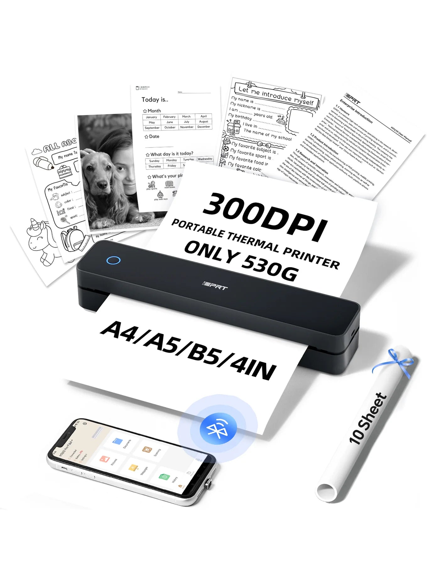 Hanni MT610 Portable-Printer Wireless A4 Printer