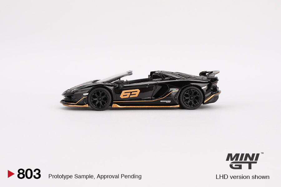 MINIGT 1:64 Lamborghini Aventador SVJ 63 Roadster Nero Aldebaran