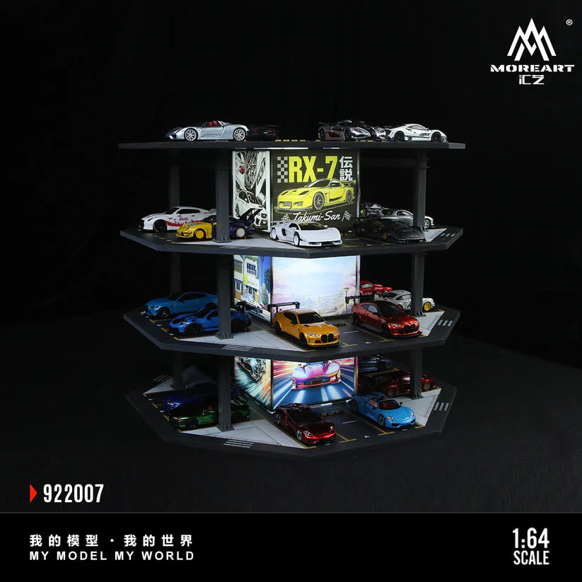 Huiyi MoreArt1:64 Octagonal Building Parking Lot 01 Simulation Model
