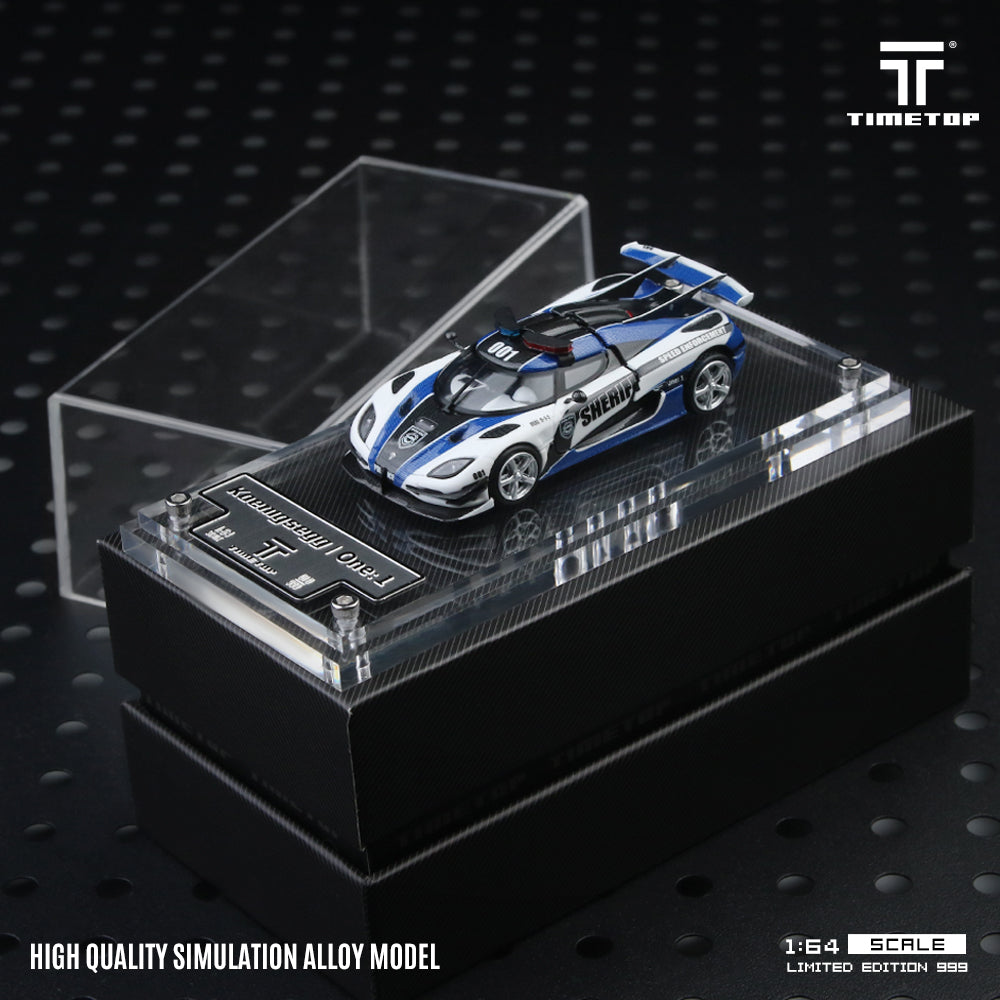 TimeTop 1:64 Koenigsegg One-1 police car simulation alloy car model