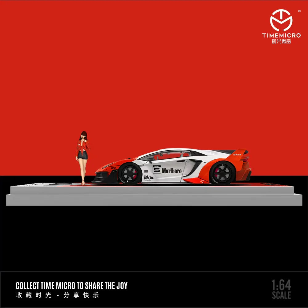 TIMEMICRO 1:64 LAMBORGHINI GTEVO MARLBORO AND HKS COATING SIMULATION ALLOY CAR MODEL