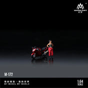 Moreart 1:64 Honda CBR1100XX Metal Red Motorcycle Girl Simulation Resin model