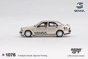 MINIGT 1/64 MERCEDES-BENZ 190 E 2.3-16 #11 AYRTON SENNA 1984 NÜRBURGRING RACE OF CHAMPIONS W/ FIGURE